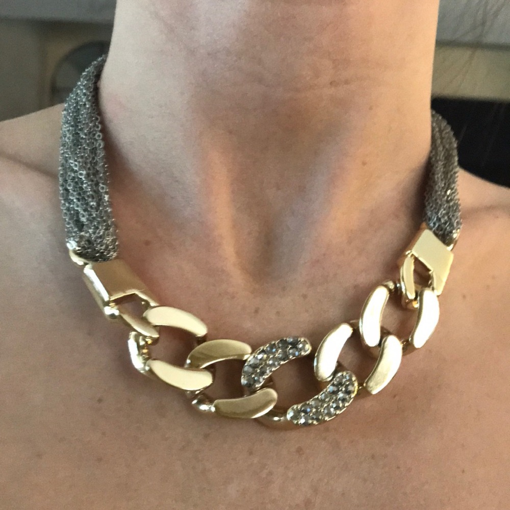 Gold Chainlink Adjustable Choker Necklace